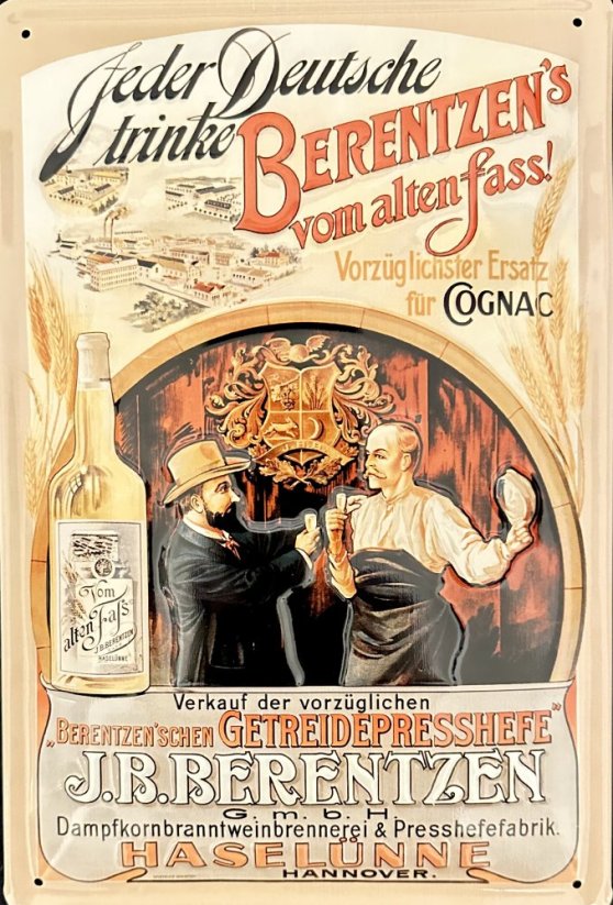 Plechová cedule Berentzen's Cognac