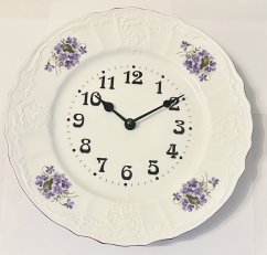 Porcelánové hodiny Fialky simply