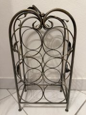 Kovový stojan na víno S listy - 6 láhví