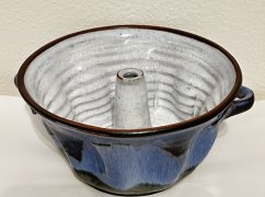 Keramická bábovka velká Med modrý