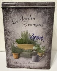 Plechová dóza - plechovka Herbes de Provence - levandule