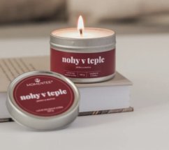 Sójová svíčka - Jablko a skořice Nohy v teple v plechovce