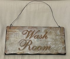 Dřevěná tabulka Wash room - prádelna