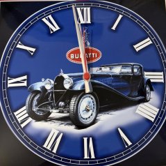 Smaltované hodiny Bugatti