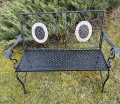 Kovová lavice s mozaikou Oranž