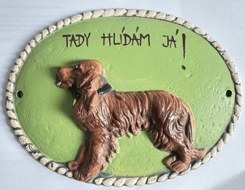 Keramická cedulka Tady hlídám já - Kokršpaněl