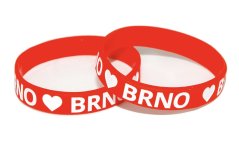 Silikonový náramek Brno červený sada 1+1