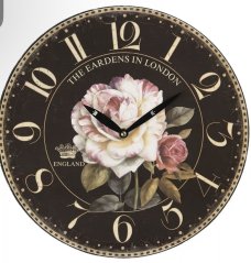 Dřevěné hodiny na zeď Růže The Eardens in London