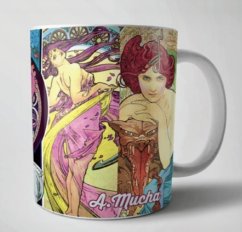 Keramický hrnek Alfons Mucha Vlasy