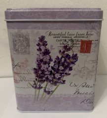 Plechová dóza - plechovka Levandule