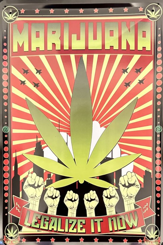 Plechová cedule Marijuana