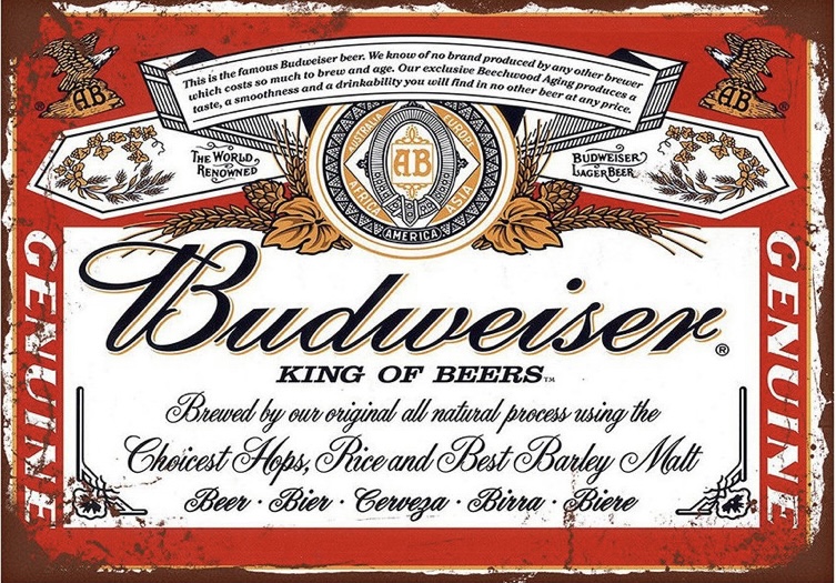 Plechová cedule Budweiser King of beer - pivo