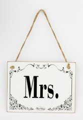 Dřevěná tabulka Mrs.