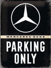 Plechová cedule Mercedes parking only
