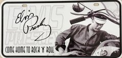 Plechová cedule SPZ Elvis Presley Come home to rock ń' roll dárek zdarma