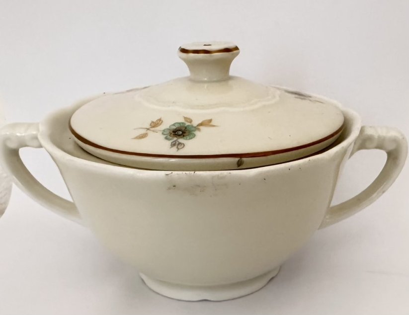 Porcelánová cukřenka Zelený kvítek