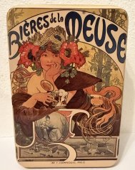 Plechová dóza - plechovka Alfons Mucha Biéres de la Meuse
