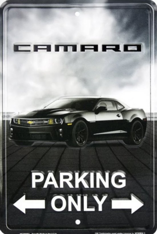 Plechová cedule Parking only Camaro