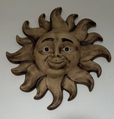 Keramická dekorace na zeď Slunce hnědé