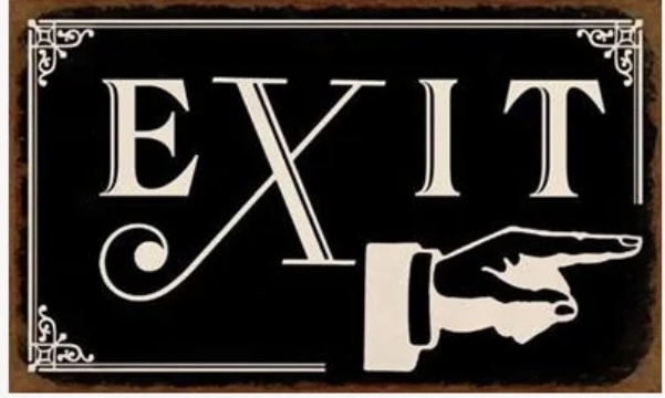 Plechová retro cedule Exit šipka v pravo