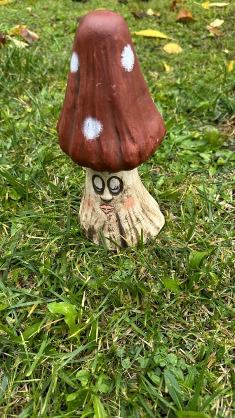 Keramická houba Muchomůrka červená obličej