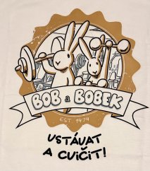 Pánské tričko s potiskem Bob a Bobek králíci z klobouku Vstávat a cvičit