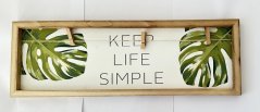 Dřevěný věšák Monstera Keep Life simple