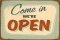 Plechová retro cedule  Come in We are open