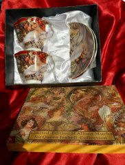 Porcelánová sada šálků Alfons Mucha Máky
