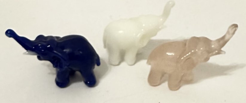 Skleněný slon pro štěstí Slon modrý