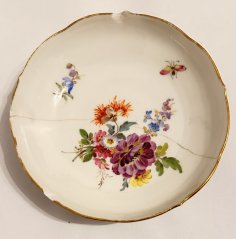 Starožitná porcelánová miska Luční louka Míšeň