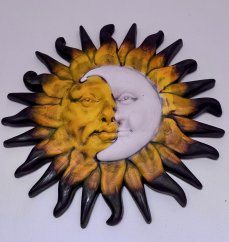 Keramická dekorace na zeď Slunce měsíc Color