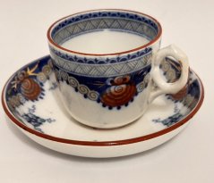 Starožitný porcelánový šálek Blue