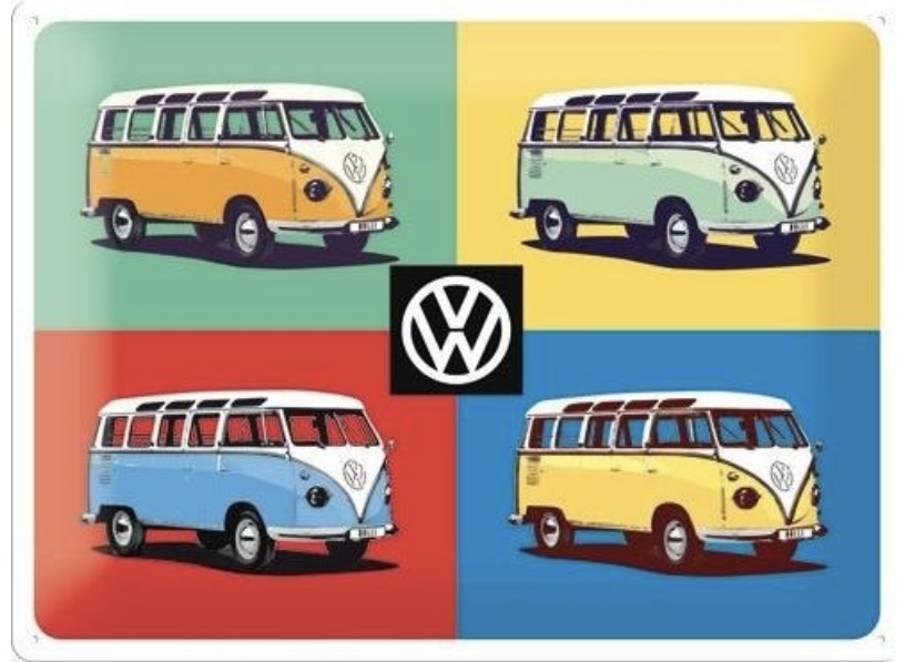 Plechová cedule Volkswagen Samba color