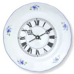 Porcelánové hodiny Pomněnky simply římské číslice