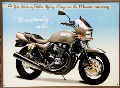 Plechová cedule motorka Kawasaki Exceptionally nimbe