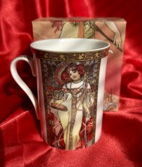 Porcelánový hrnek Alfons Mucha Srpen