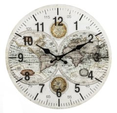 Dřevěné hodiny na zeď Mapy