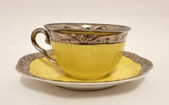 Starožitný porcelánový šálek Žlutý - šálek zdarma