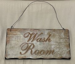 Dřevěná tabulka Wash room - prádelna