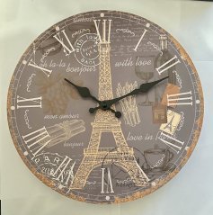 Nástěnné hodiny Love in Paris