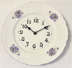 Porcelánové hodiny Fialky simply