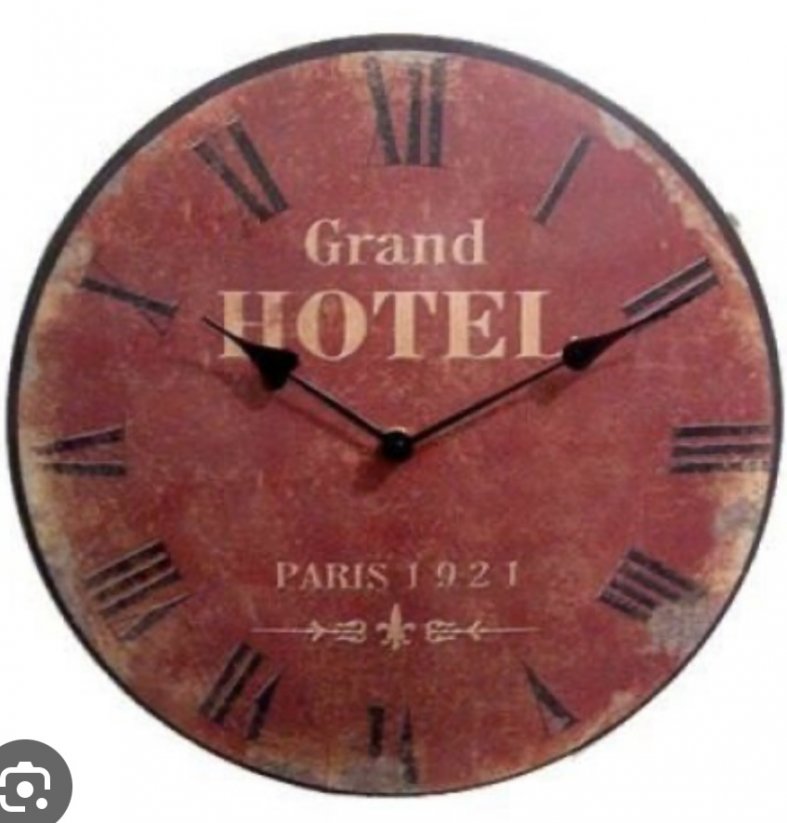 Nástěnné kovové hodiny Grand hotel