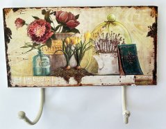 Kovový věšák Květiny