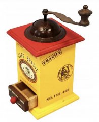 Dřevěný mlýnek na kávu Café Brasil skříňka