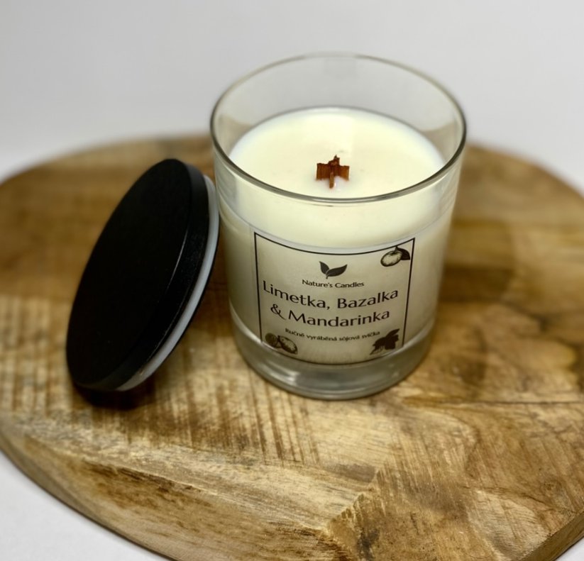 Sójová svíčka - Limetka, Bazalka & Mandarinka