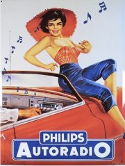 Plechová cedule Philips Autoradio