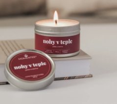 Sójová svíčka - Jablko a skořice Nohy v teple v plechovce
