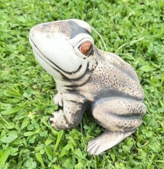 Keramická žába  skokan sedící natural