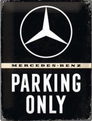 Plechová cedule Mercedes parking only